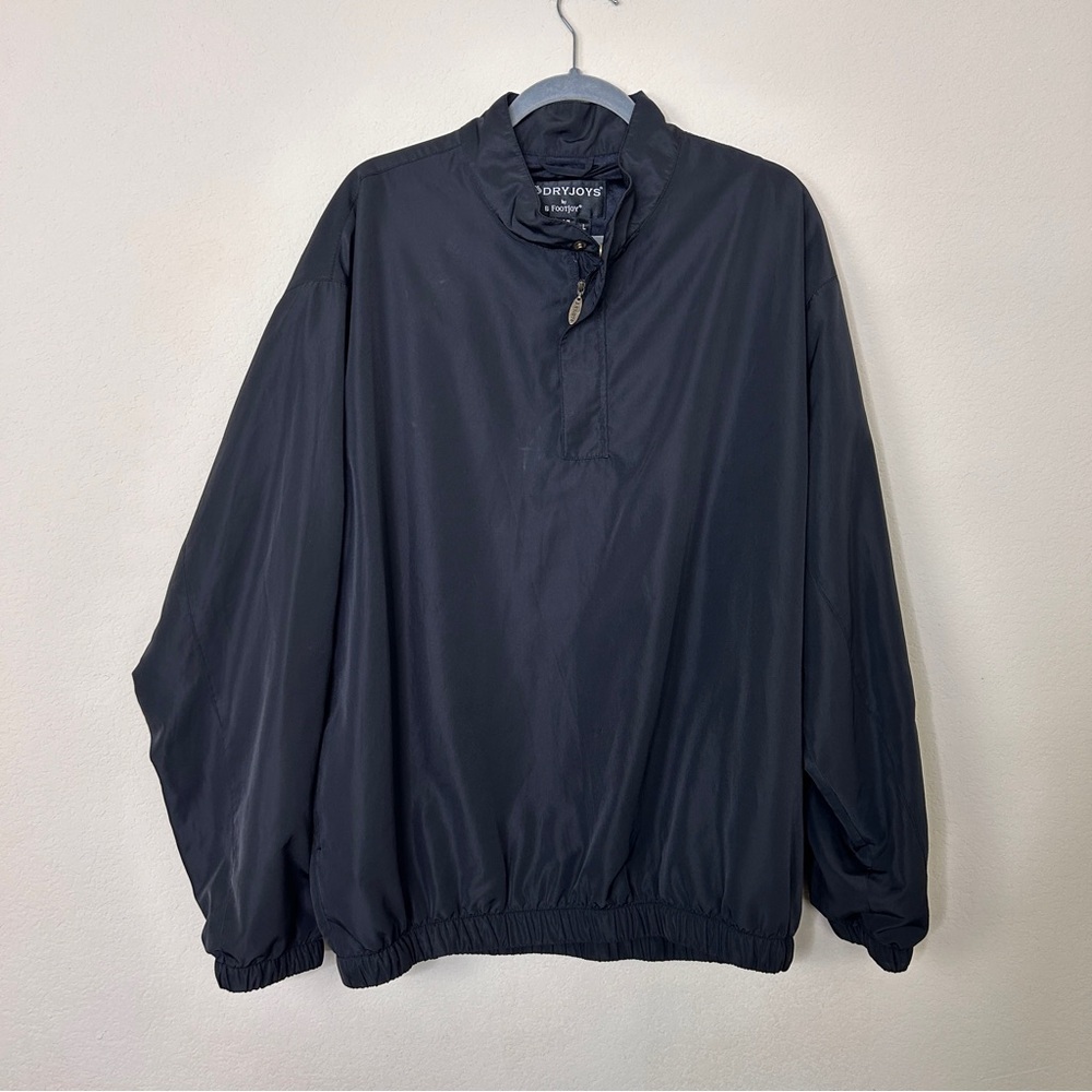 DRYJOY by FOOTJOY Men's Size L Golf Rain Jacket Windbreaker Pull Over Coat Black